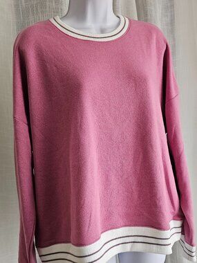 Threads 4 Thought Jahmeera Triblend Fleece Collegiate Pullover Pink Size L NWT